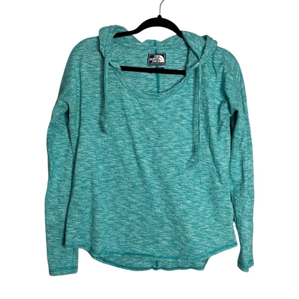 The North Face Lightweight Cotton Green and Blue Relaxed Fit Pullover Hoodie, S